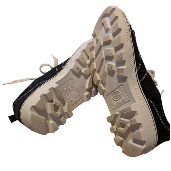 Skechers womens Roadies-true Roots Chunky Black White Tennis Shoes Size 8.5 - Picture 4 of 7